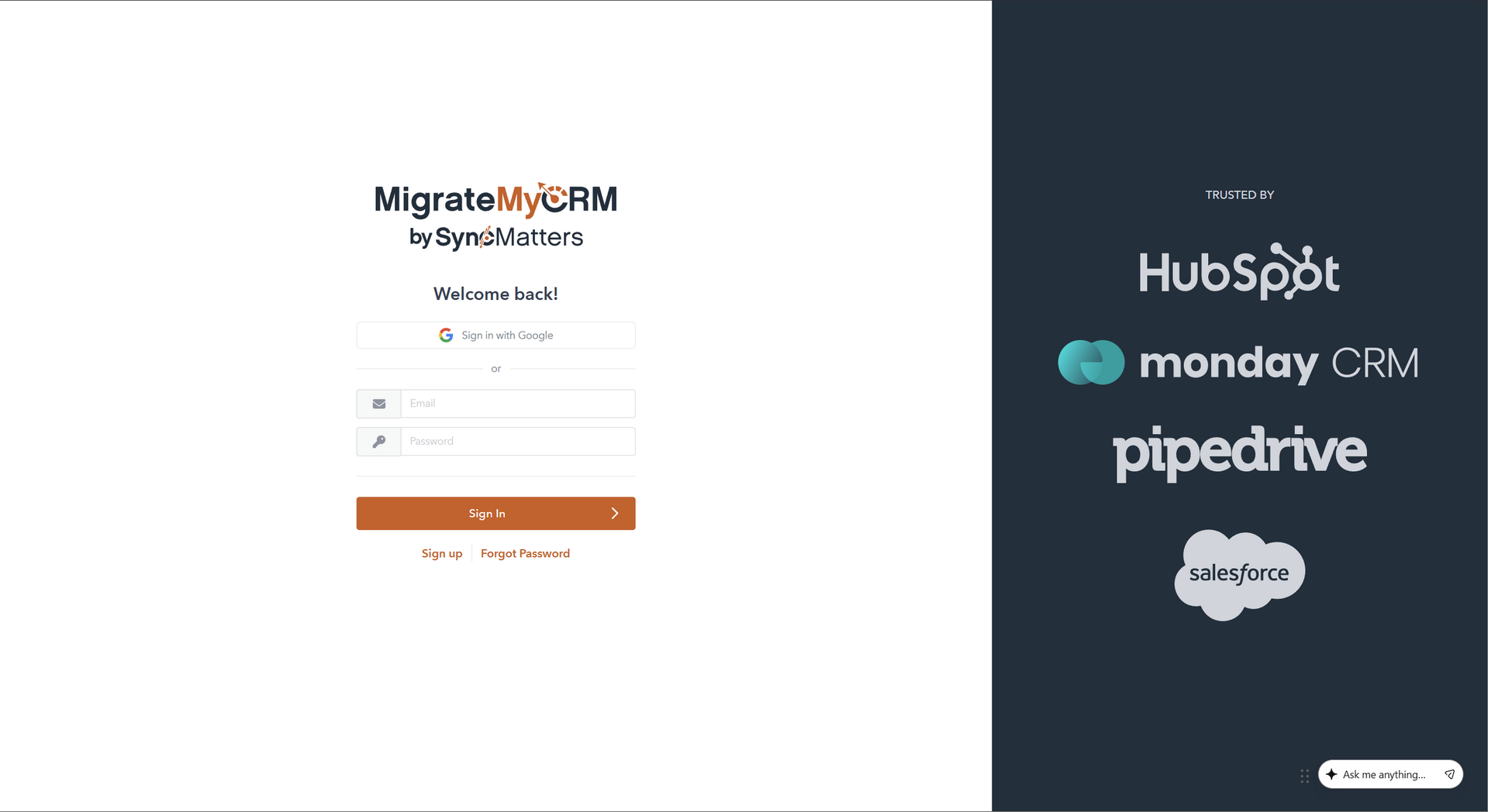 SyncMatters Migration Homepage